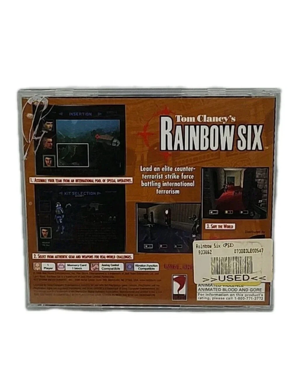 VTG Tom Clancy's Rainbow Six Original Sony PlayStation 1 Black label Edition PS1